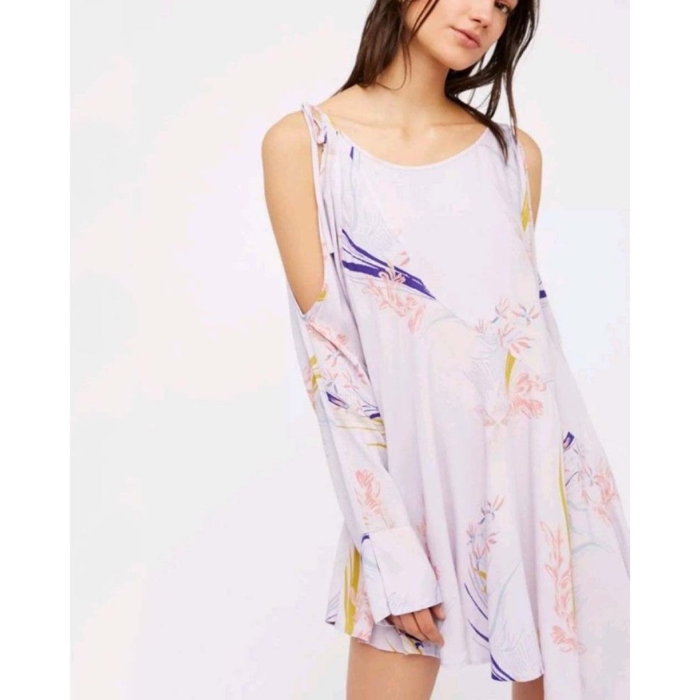 Free People Clear Skies Purple Cold Shoulder Tunic